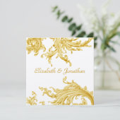 Elegant Gold Sweep Wedding Invitation Kaart (Staand voorkant)