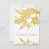 Elegant Gold Sweep Wedding Invitation RSVP (Voorkant)