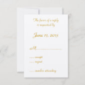 Elegant Gold Sweep Wedding Invitation RSVP Kaartje (Achterkant)