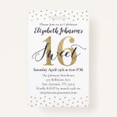 Elegant Gold Sweet 16 Birthday VIP Badge (Achterkant)