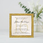 Elegant Gold Sweet 16 Faux Glitter Invite Kaart (Staand voorkant)