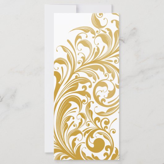 Elegant Gold Swirl 4-inch X 9-inch Kaart met detai (Achterkant)