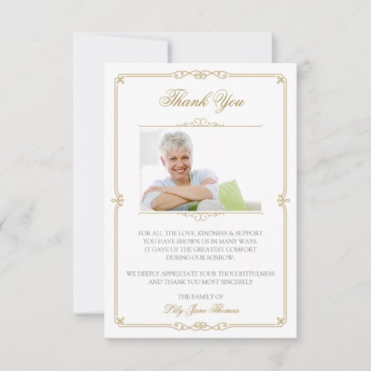 Elegant Gold Swirl Hartelijk dank. | Kleur bewerke Bedankkaart (Voorkant)