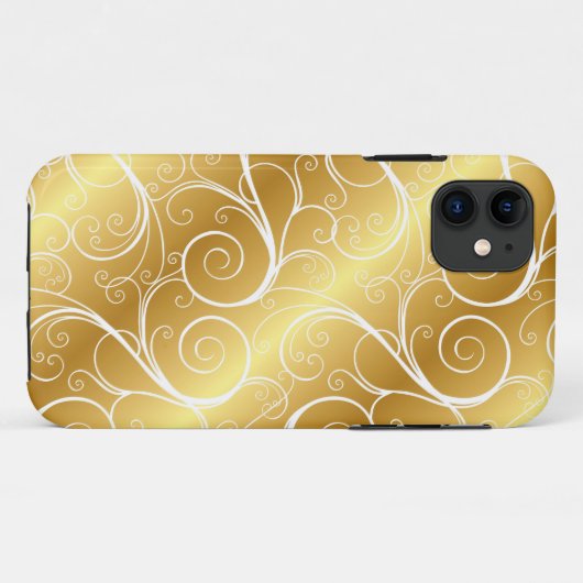 Elegant Gold Swirl iPhone Case (Achterkant (horizontaal))