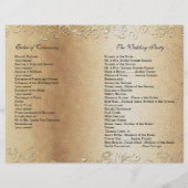 Elegant Gold Swirl met Black Font Wedding Program (Achterkant)