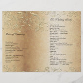 Elegant Gold Swirl met Black Font Wedding Program (Achterkant)
