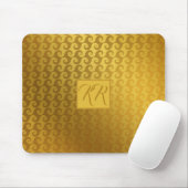 Elegant Gold Swirl Monogrammed Computer Muismat (Met muis)