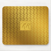 Elegant Gold Swirl Monogrammed Computer Muismat (Voorkant)