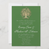 Elegant Gold Swirl Tree Roots of Love Wedding Kaart (Voorkant)
