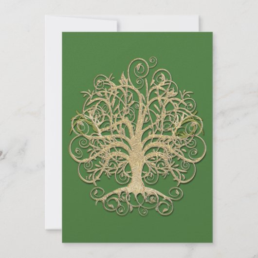 Elegant Gold Swirl Tree Roots of Love Wedding Kaart (Achterkant)