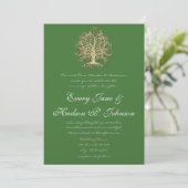 Elegant Gold Swirl Tree Roots of Love Wedding Kaart (Staand voorkant)