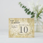 Elegant Gold Swirl Wedding Table Number Briefkaart (Staand voorkant)