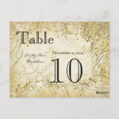 Elegant Gold Swirl Wedding Table Number Briefkaart (Achterkant)