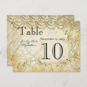 Elegant Gold Swirl Wedding Table Number Briefkaart (Voorkant / Achterkant)