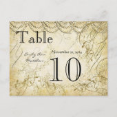 Elegant Gold Swirl Wedding Table Number Briefkaart (Achterkant)