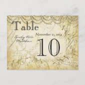 Elegant Gold Swirl Wedding Table Number Briefkaart (Voorkant)