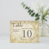 Elegant Gold Swirl Wedding Table Number Briefkaart (Staand voorkant)