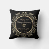 Elegant Gold Swirls 50th Wedding Jubileum Kussen (Achterkant)