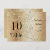Elegant Gold Swirls Black Font Table Numbers Briefkaart (Voorkant / Achterkant)