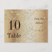 Elegant Gold Swirls Black Font Table Numbers Briefkaart (Voorkant)