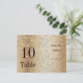 Elegant Gold Swirls Black Font Table Numbers Briefkaart (Staand voorkant)