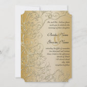 Elegant Gold Swirls Black Font Wedding Invitation Kaart (Voorkant)