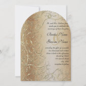 Elegant Gold Swirls Black Font Wedding Kaart (Voorkant)
