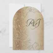 Elegant Gold Swirls Black Font Wedding Kaart (Achterkant)