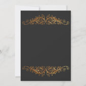 Elegant Gold Swirls Dark Grey Kaart (Achterkant)