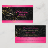 Elegant Gold Swirls en Black Damask Visitekaartje (Voorkant / Achterkant)