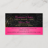 Elegant Gold Swirls en Black Damask Visitekaartje (Achterkant)