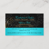 Elegant Gold Swirls en Black Damask Visitekaartje (Achterkant)