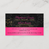 Elegant Gold Swirls en Damask Visitekaartje (Achterkant)