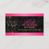 Elegant Gold Swirls en Damask Visitekaartje (Voorkant)