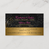 Elegant Gold Swirls en Damask Visitekaartje (Achterkant)