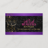 Elegant Gold Swirls en Damask Visitekaartje (Voorkant)