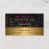 Elegant Gold Swirls en Damask Visitekaartje (Achterkant)