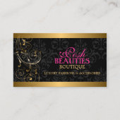 Elegant Gold Swirls en Damask Visitekaartje (Voorkant)