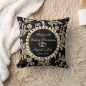 Elegant Gold Swirls, Heart 50th Wedding Jubileum Kussen (Deken)