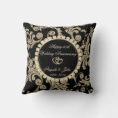 Elegant Gold Swirls, Heart 50th Wedding Jubileum Kussen (Achterkant)