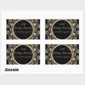 Elegant Gold Swirls Jubileum Rechthoekige Sticker (Vel)