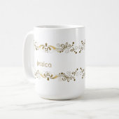 Elegant Gold Swirls Koffiemok (Voorkant links)