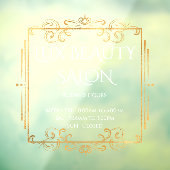 Elegant Gold Swirls Text Business Openingstijden Raamsticker (Vel 3)