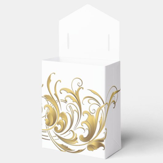 Elegant Gold  Swirls Wedding Bedankdoosjes (Geopend)