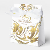 Elegant Gold  Swirls Wedding Bedankdoosjes (Voorkant Zijde)