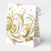 Elegant Gold  Swirls Wedding Bedankdoosjes (Achterkant)