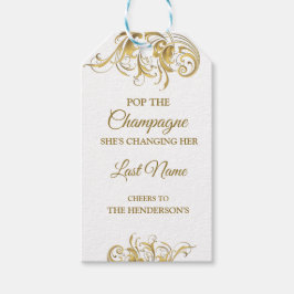 Elegant Gold  Swirls Wedding Cadeaulabel