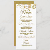 Elegant Gold Swirls Wedding Menu (Voorkant / Achterkant)