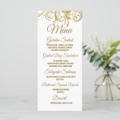 Elegant Gold Swirls Wedding Menu (Staand voorkant)