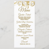 Elegant Gold Swirls Wedding Menu (Voorkant)